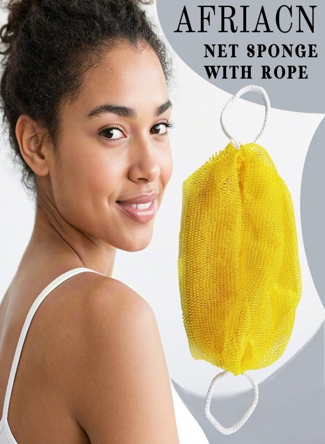 SPMKTBOZAI African Net Sponge Authentic, African Exfoliating Sponge Real African Net Black Owned, African Bath Sponge Back Scrubber for Shower Loofah Bathing Accessories (Yellow, 1 Pieces) - Image 5